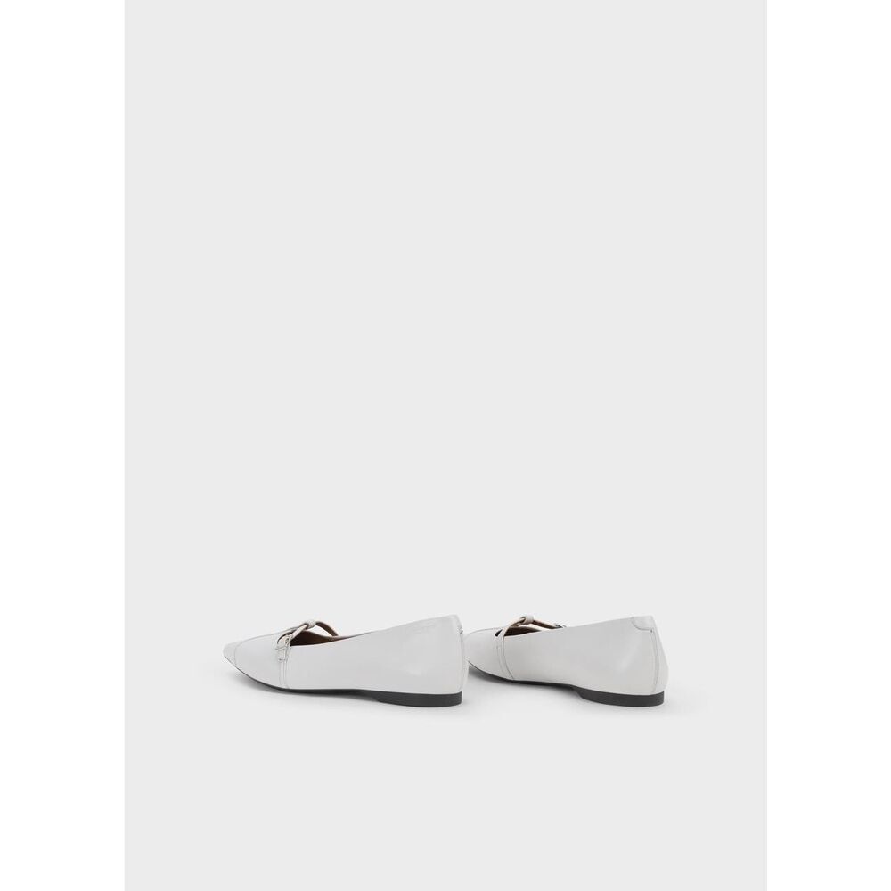 New Vagabond Shoemakers Hermine Pointed Toe T-Strap Flats in White Leather 38/8 - Picture 3 of 9